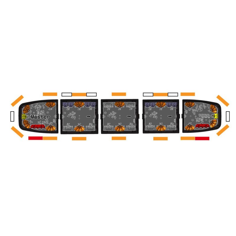 Rampe lumineuse extra-plate LED ambre 1550 mm TOUTES OPTIONS