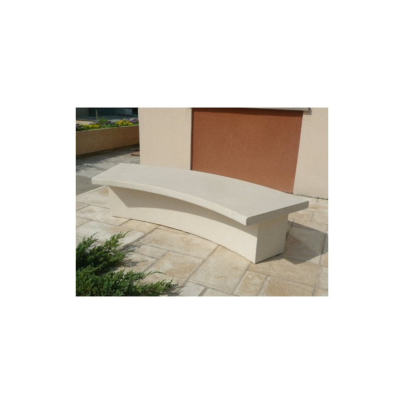 Banc béton courbe