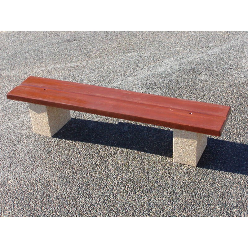 Banquette béton aspect bois