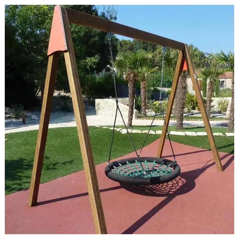 Balançoire tout bois avec nacelle