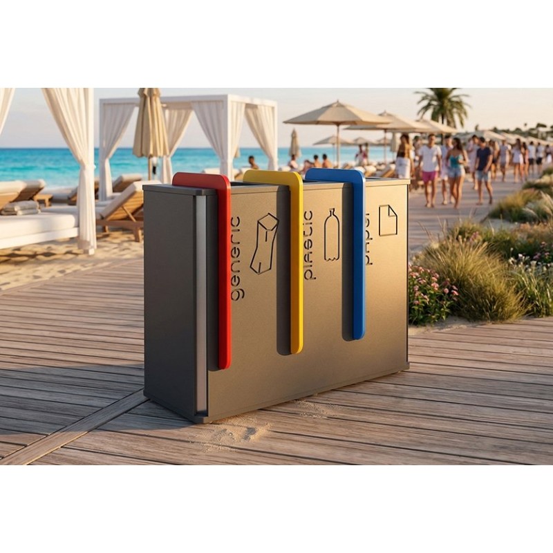 Poubelle de tri sélectif en matière recyclable