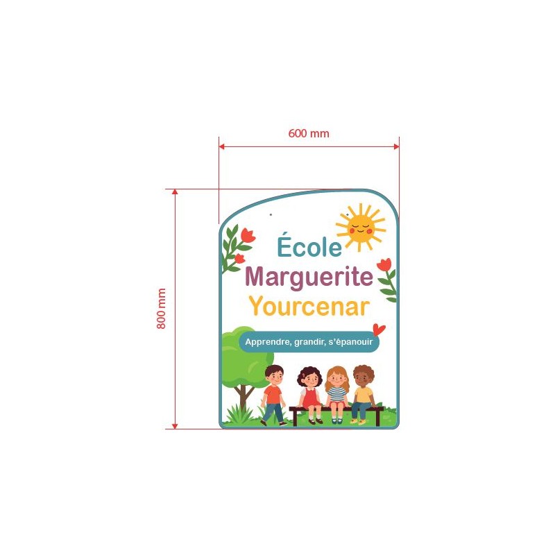Totem crayon pour signalisation école