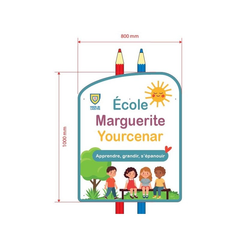 Panneau signalétique école